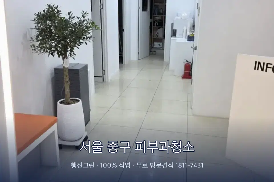 서울 중구 피부과청소 병원 로비 바닥 광택 작업